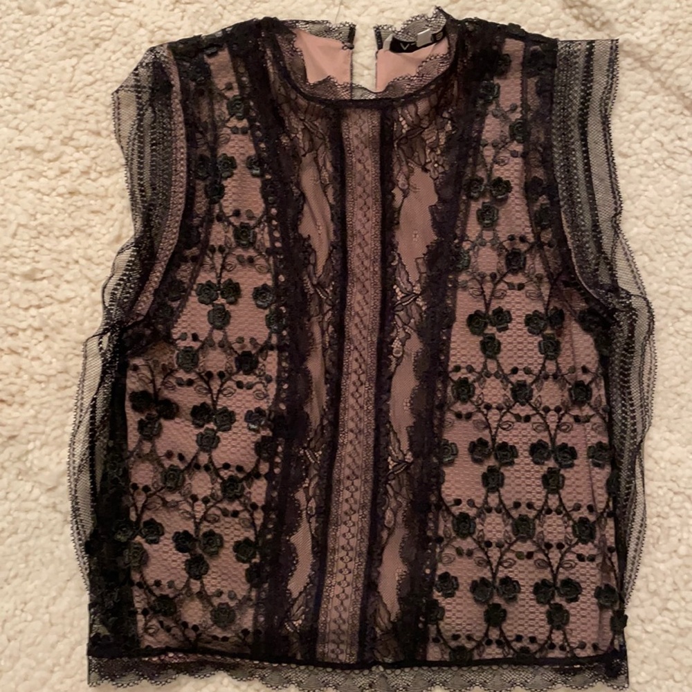 Alexis black lace top size XS
